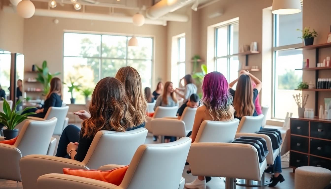 Experience vibrant hair transformations at our hair salon San Diego, showcasing skilled stylists and a tranquil atmosphere.