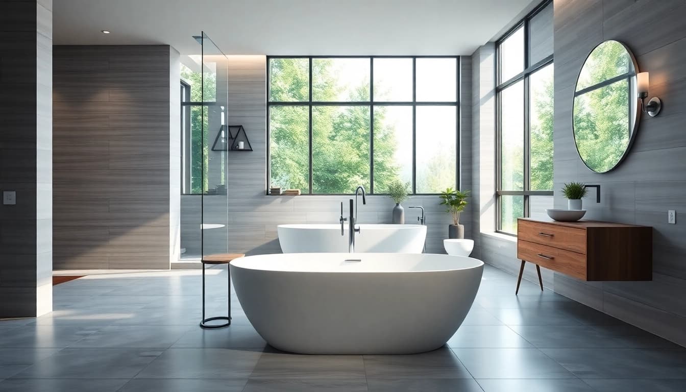 Stunning bathroom renovations vancouver showcasing elegant designs and modern fixtures.