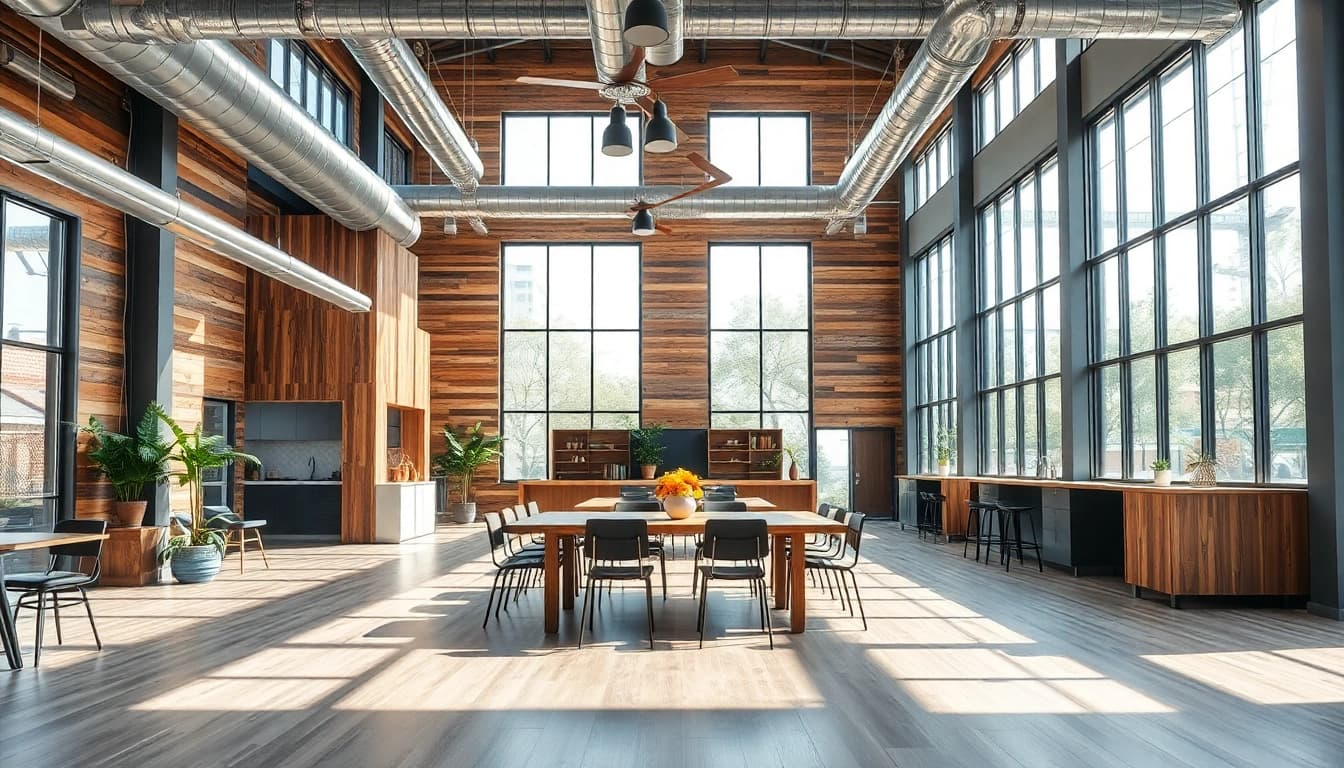Showcasing a modern office by a Commercial renovation company Austin with an open layout and natural light.