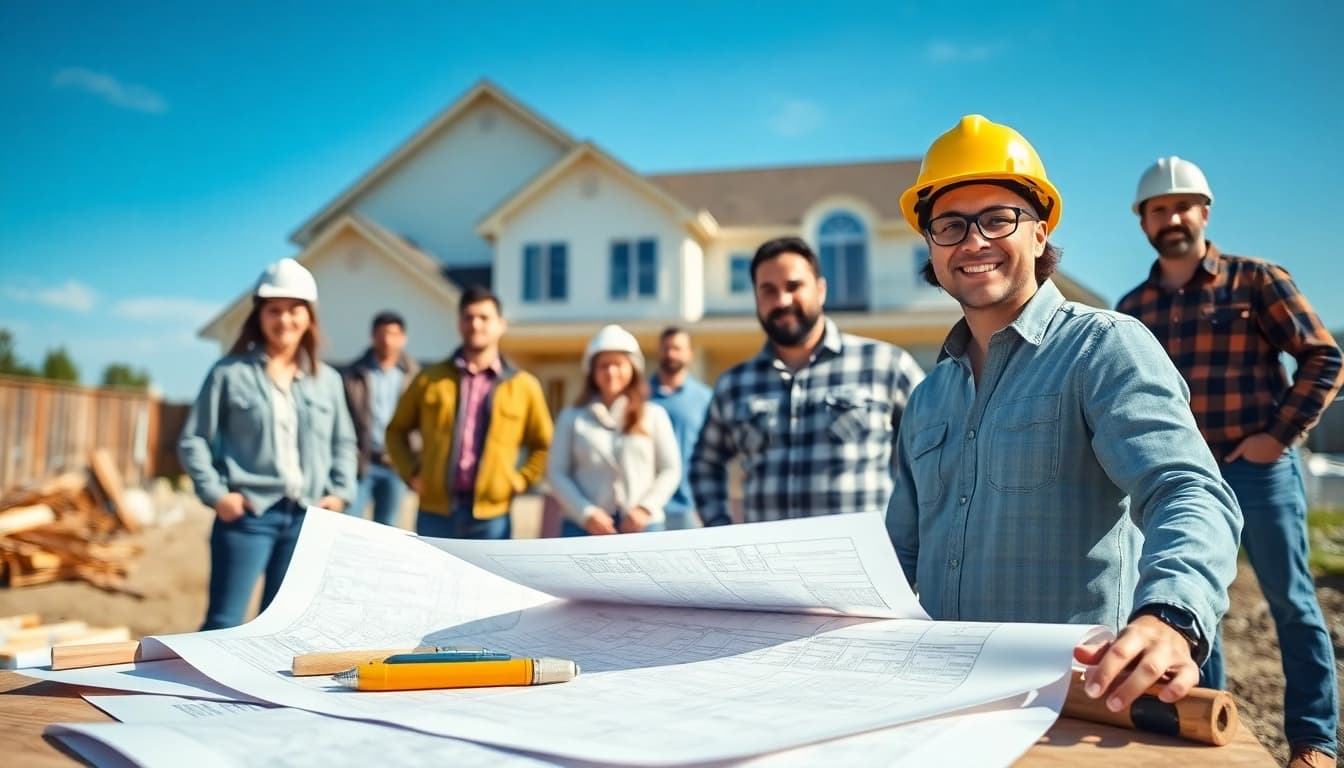 New Jersey General Contractor supervising a construction team, showcasing a collaborative environment.