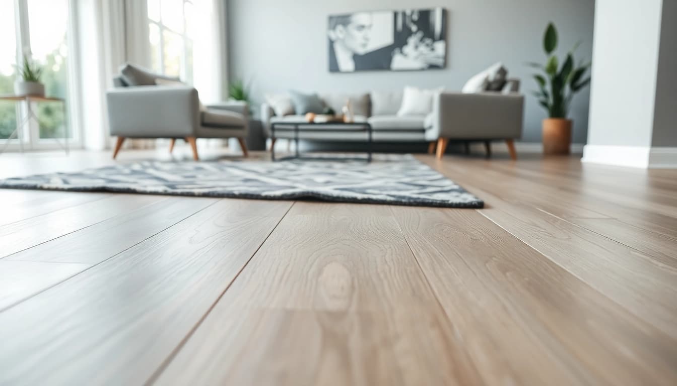 Showcasing beautiful vinyl plank flooring in a modern living room with natural light.