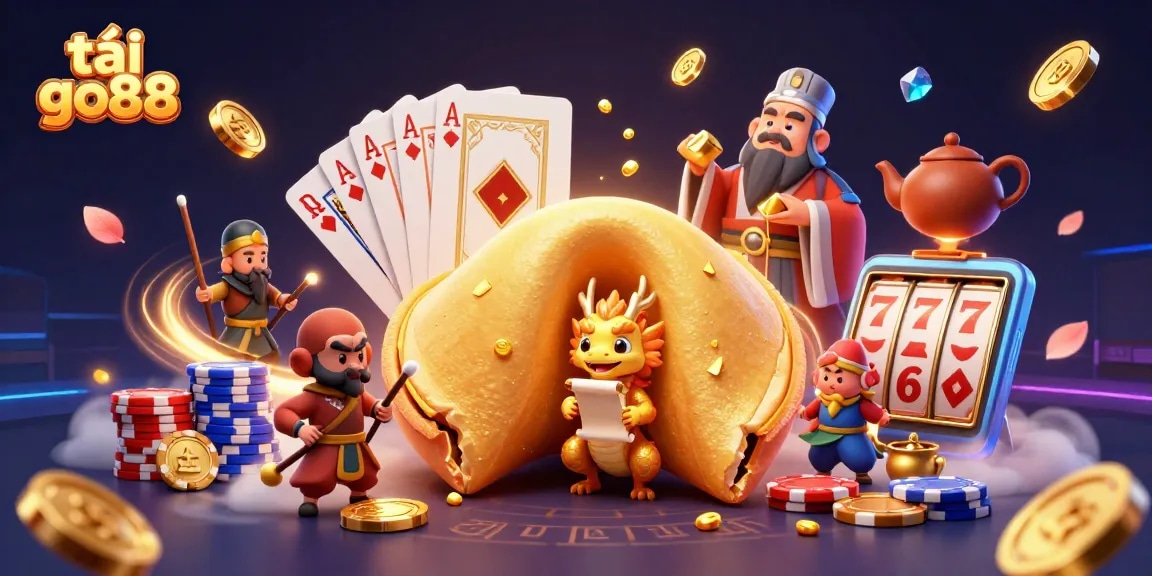 Engage in the thrills of tải go88 with a dynamic 3D casino scene featuring gold fortunes and lucky wins.