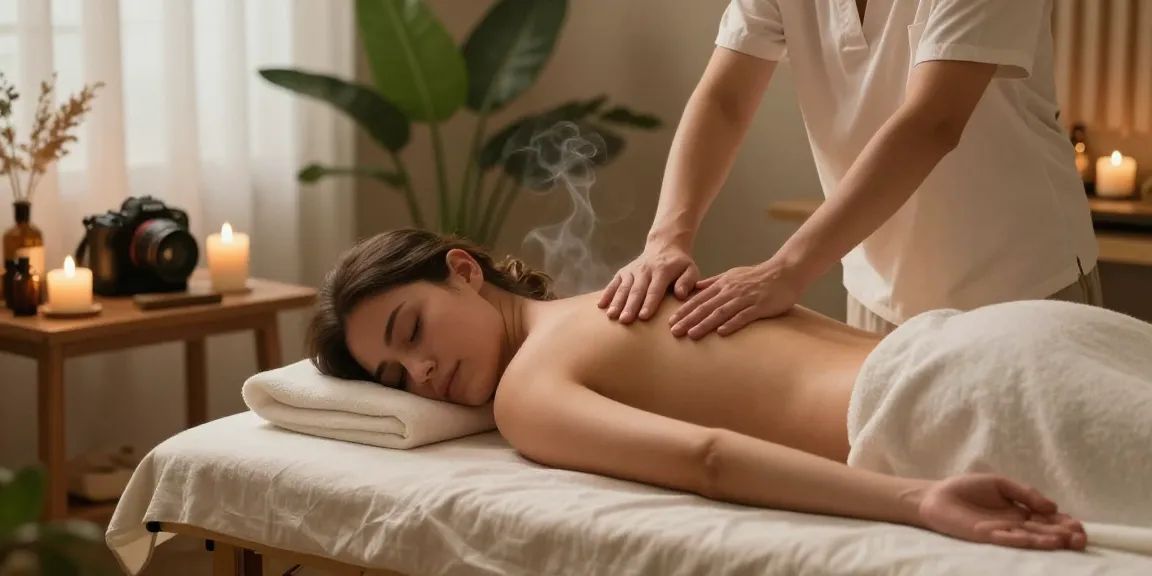 Discover tranquility with 인계동출장마사지 in a calming spa atmosphere featuring essential oils and soft lighting.