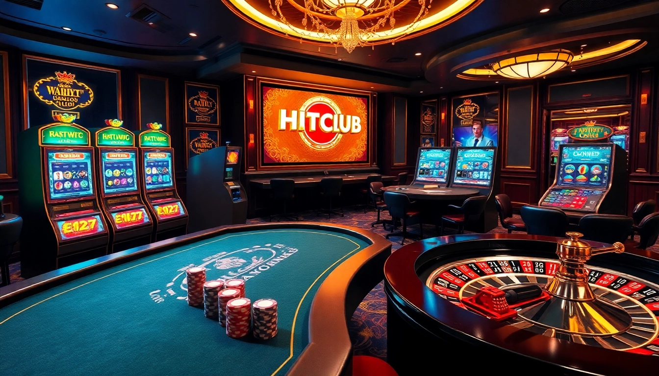 Playing at Cổng game HITCLUB features a vibrant online casino layout with exciting games and celebrations.
