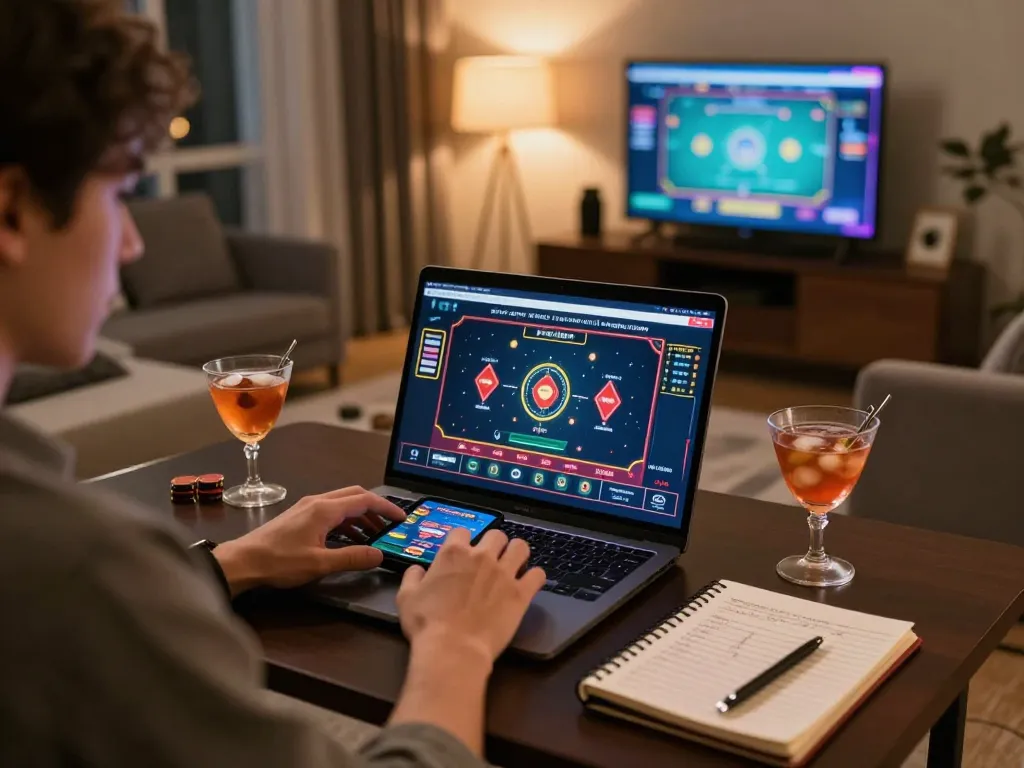 Engaged player exploring ta888 online casino gaming strategies with live dealer visuals.