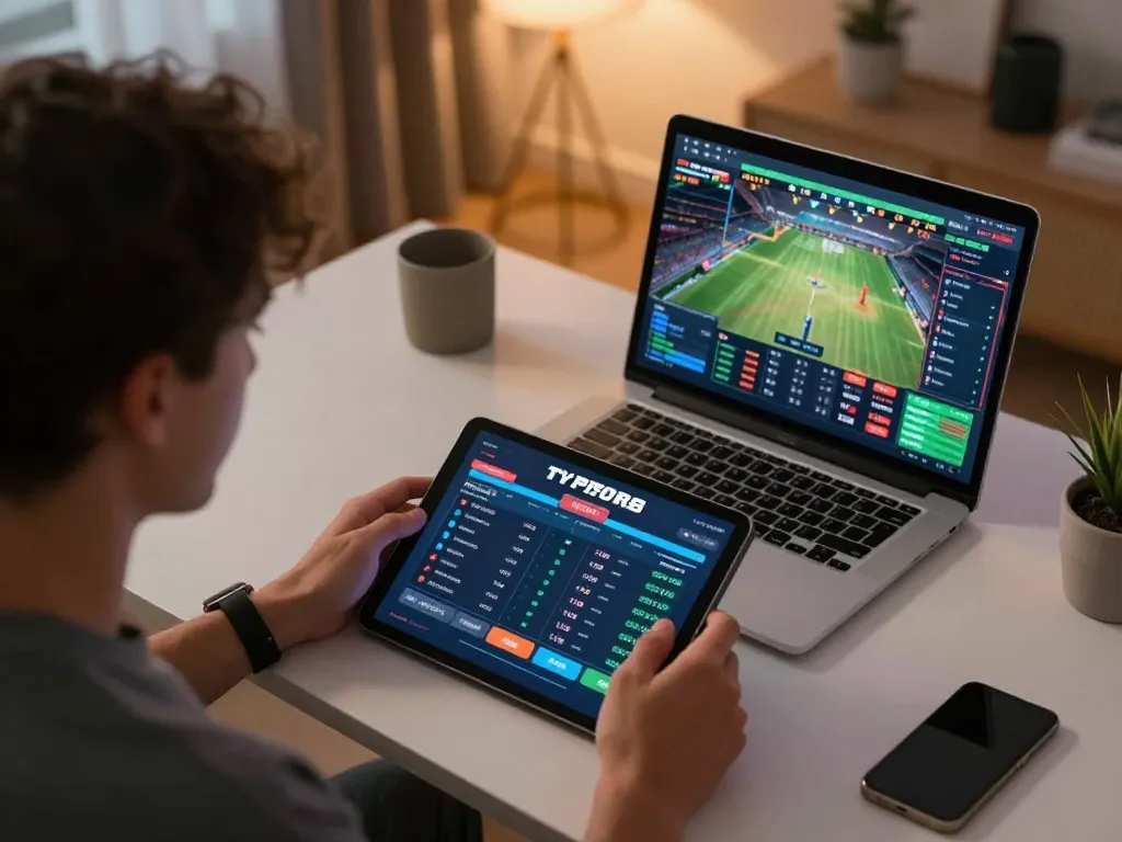 Engaging scene of sports betting on F168 tablet, highlighting dynamic betting interface and strategic gameplay.