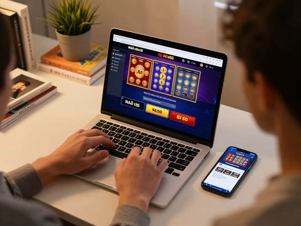 Engaging gameplay at Nhà cái ko66 online casino interface with vibrant slot machines displayed