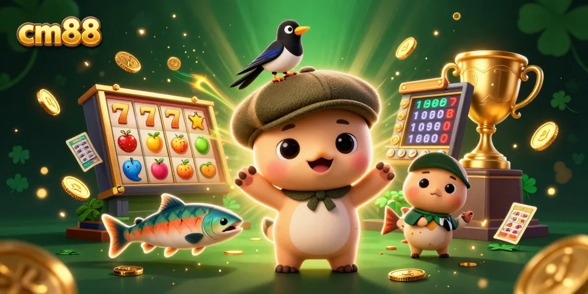 Spin the reels at cm88 with a charming Nessie and friends in a vibrant 3D casino scene.