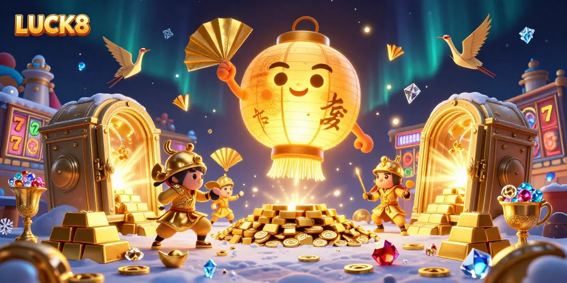 Experience LUCK8's vibrant gaming world filled with golden treasures and lucky symbols.