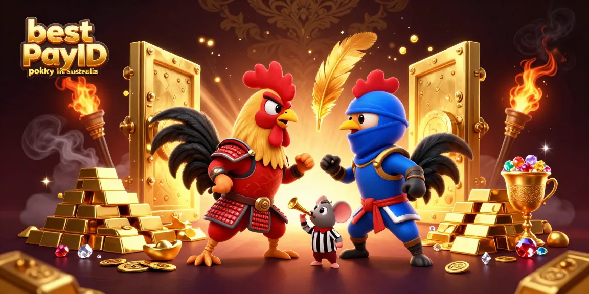 Engage with the best PayID pokies in Australia, featuring thrilling roosters in a dynamic casino showdown.