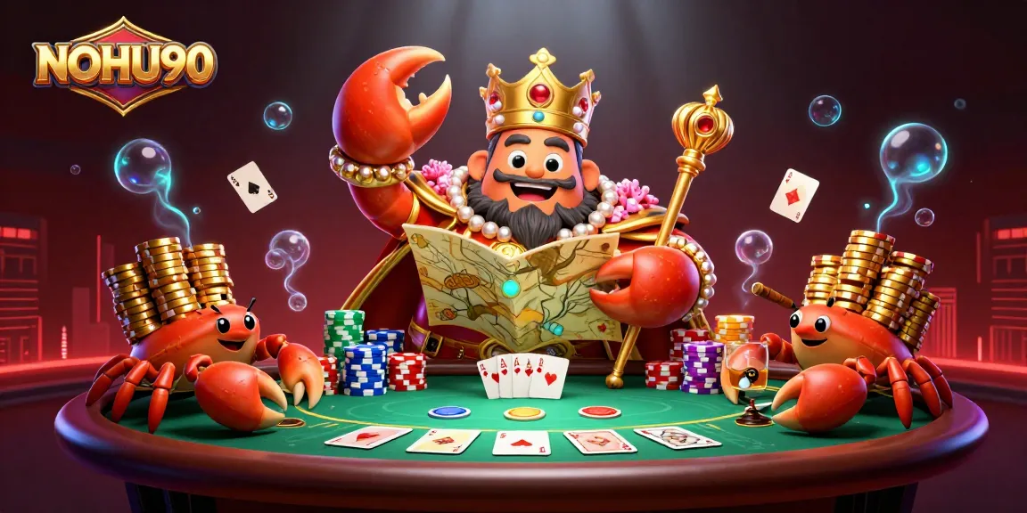 Experience thrilling wins at NOHU90 with the emperor crab and vibrant casino elements.